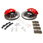 NIssan GTR Alcon Car brake system components including rotors, calipers, and pads on a white background