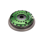 Green and gray clutch disc on a white background
