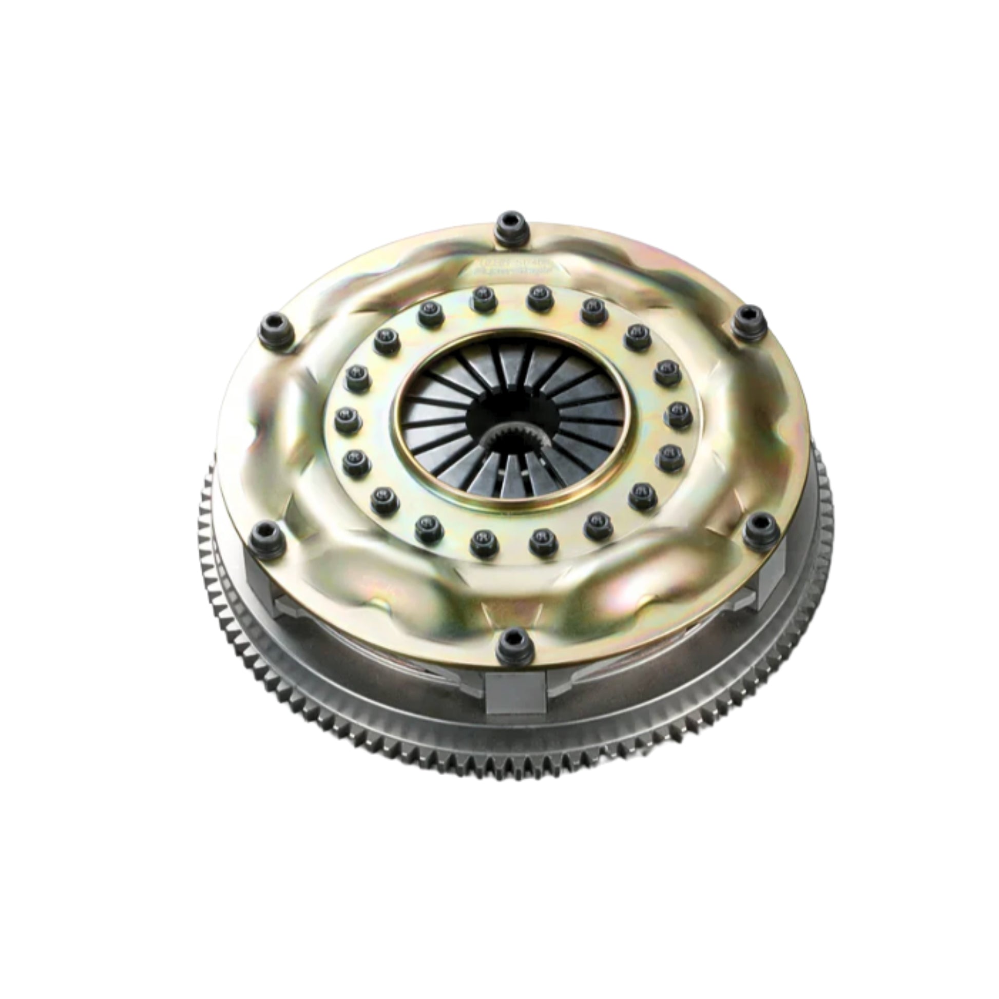 Clutch plate with pressure plate on a white background