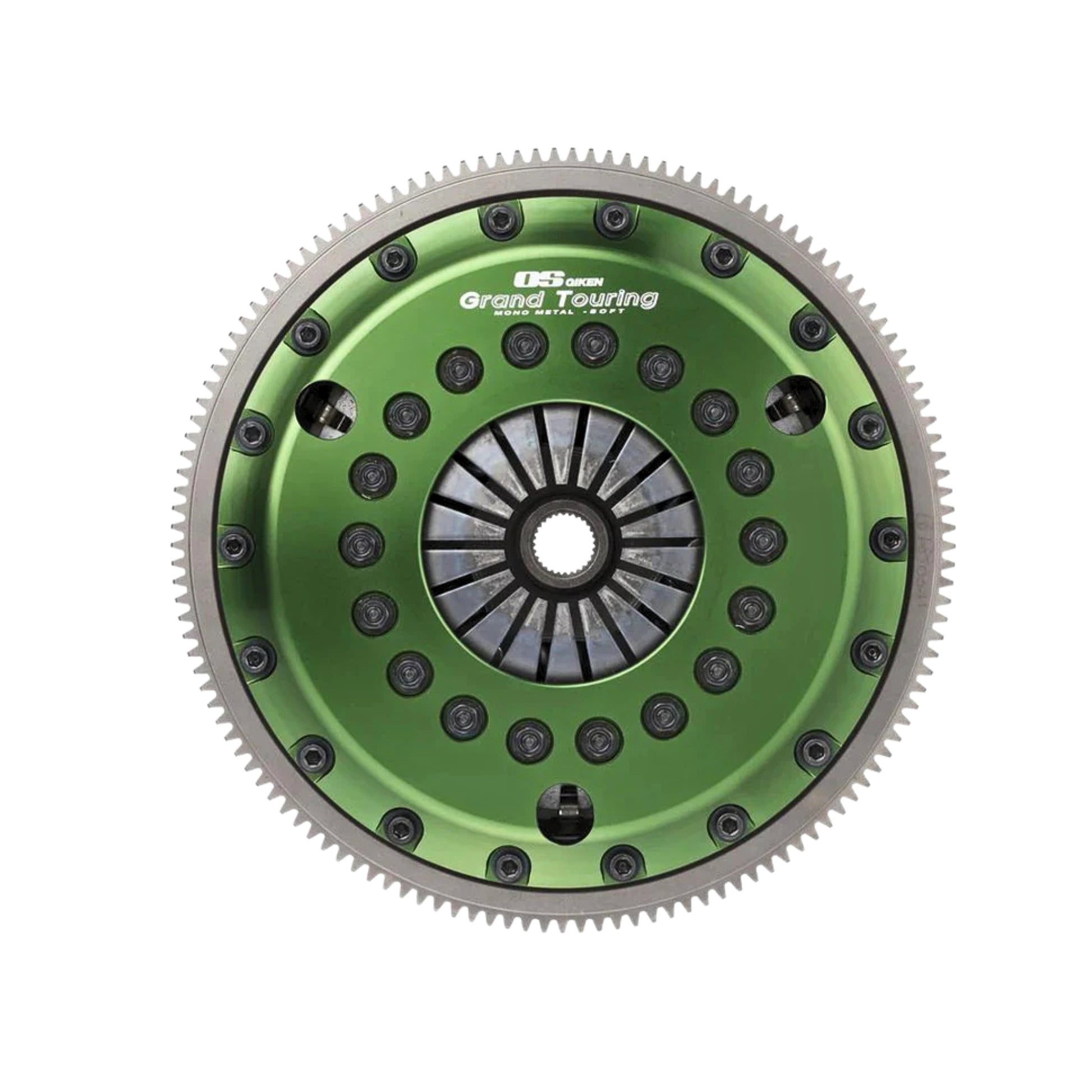 Green and silver clutch disc with 'Grand Touring' branding on a white background