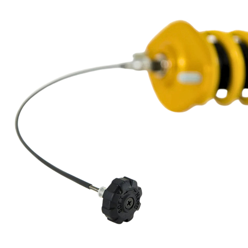 Ohlins adjustable dampening close-up