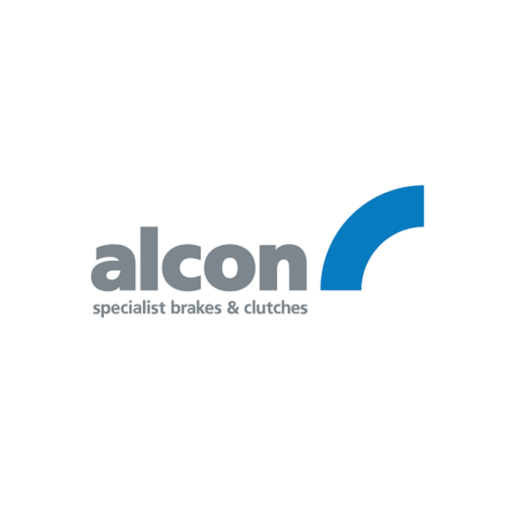 Alcon logo with blue and gray design on a white background